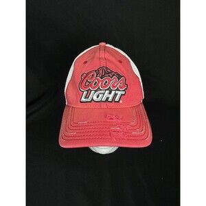 Vintage Coors Light Hat Distressed Red White M/L Flex Got Hat Cap Vison Concepts